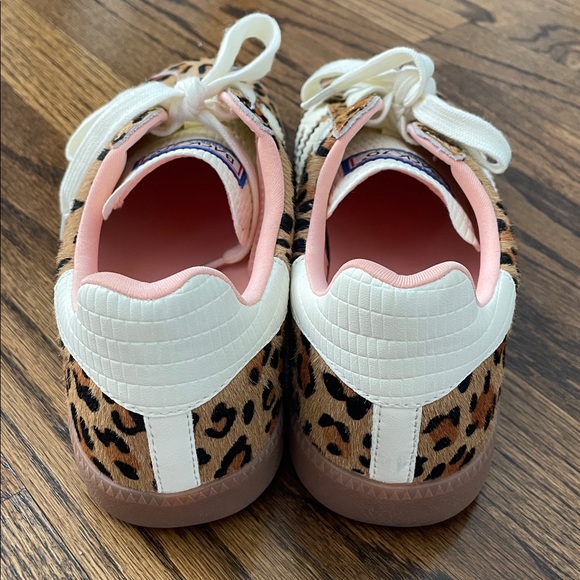 BACK 70 Cloud Leopard Calf Hair Camel and White Embossed Leather Sneakers - Picture 6 of 10